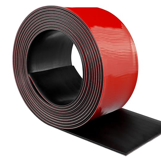 Neoprene Rubber Strips Self Adhesive Solid Rubber Sheets, Rolls & Strips for DIY Gaskets Crafts Pads Seals Warehouse Flooring Neoprene Sheet with Adhesive Backing (6" Wide x 1/8" Thick x 20' Long)