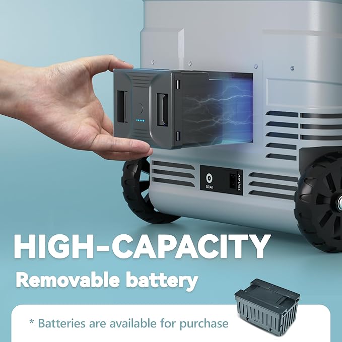 EUHOMY 12 Volt Refrigerator, 58QT Electric Cooler Usable Battery, Car Refrigerator 0℉~68℉, 12V Fridge 12/24V DC 110-240V AC, Portable Freezer with Wheels for Camping, Travel, Truck, Outdoor