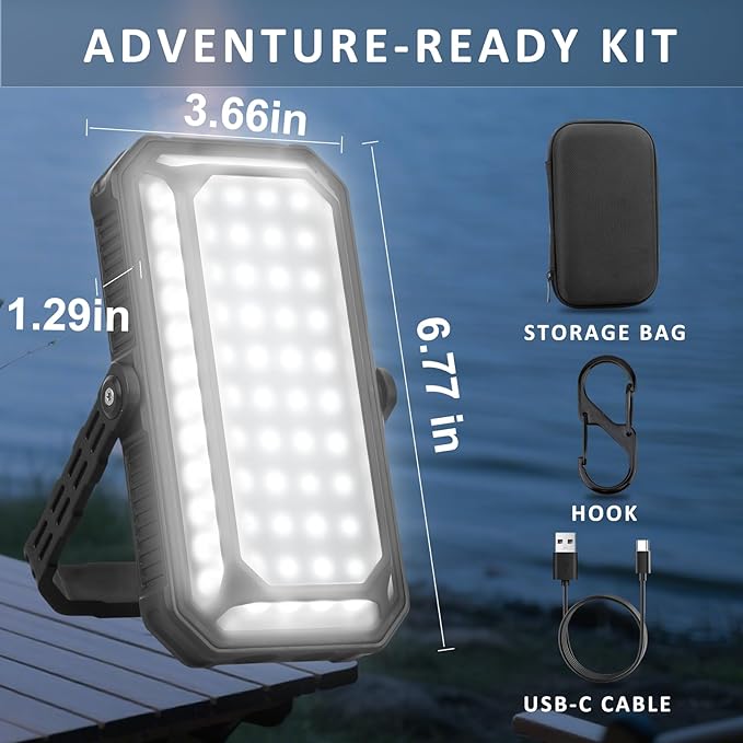 Camping Lantern LED Rechargeable - up to 120+ Hours, 10000mAh Portable Camping Lights with Redlight &12 Light Modes, LCD Display, Dimmable, Waterproof, Camping Lantern for Power Outages (2PCS)