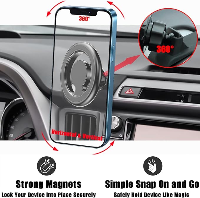 for Magsafe Car Phone Holder, Air Vent Adjustable Stand, Auto Cradles Dashboard Mount for Toyota RAV4 2013-2018, Custom Magnetic Navigation Bracket for All Smartphone, for iPhone