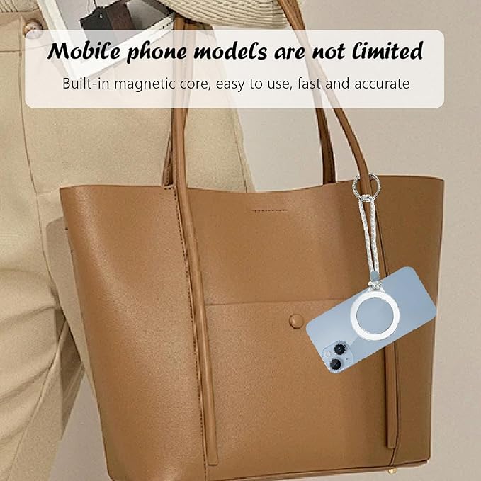 Magnetic Car Dashboard Phone Holder(with Magnetic Phone Lanyard with Ring Holder),Magnetic Dash Phone Holder for Car,One-Hand Operation,360-Degree Adjustable