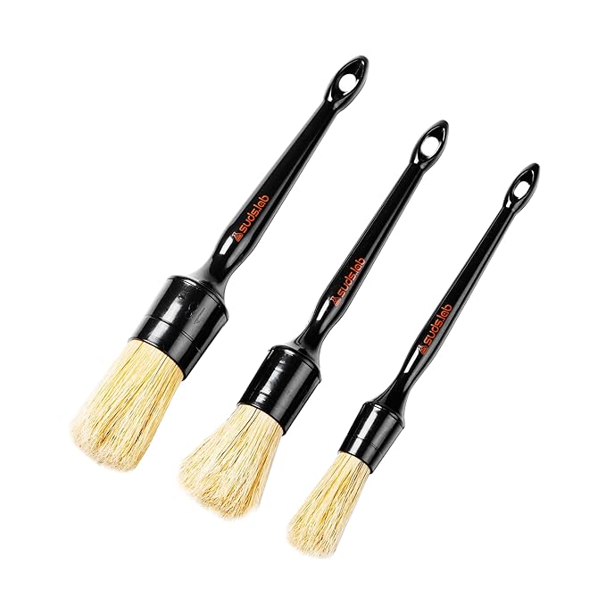 Suds Lab HD Intensive Brush Kit 3 Pack- Premium Boar’s Hair Brushes - Scratch Free Design - Fine Detailing Brushes For Personal And Professional Use