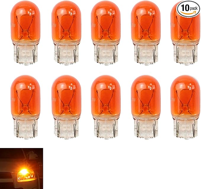 10 PCS Car T20 1881/7440 Turn Signal Bulb, Waterproof Lamp Housing Single Filament Bulb, Miniature Light Reverse, Parking, Tail Light, Plug and Play, Replacement for Cars, Trucks, SUVs (Amber)