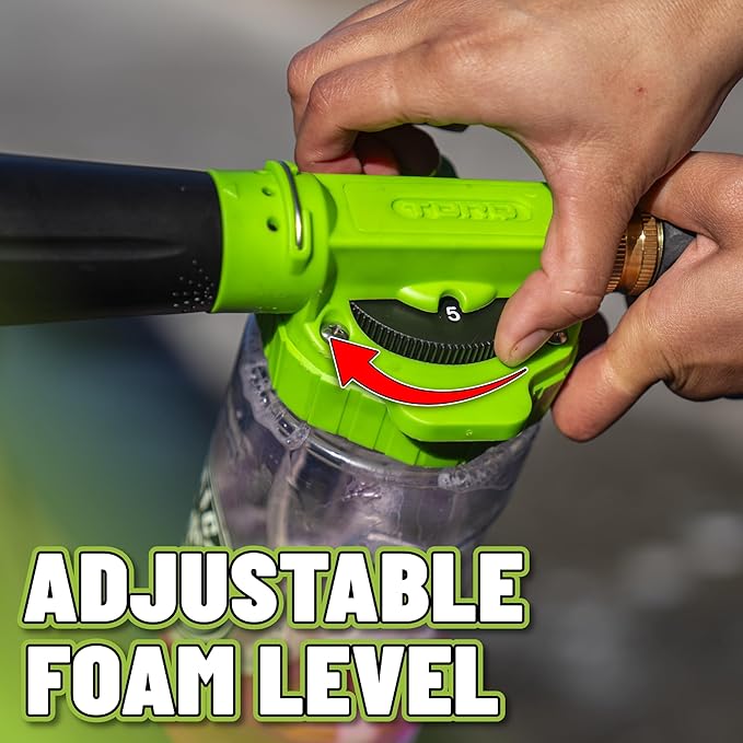 Chemical Guys Foam Blaster 6 Foam Car Wash Gun and Chenille Premium Scratch-Free Microfiber Wash Mitt, Lime Green - (Car Wash Foamer Connects to Any Garden Hose) EQP365 (2 Items)