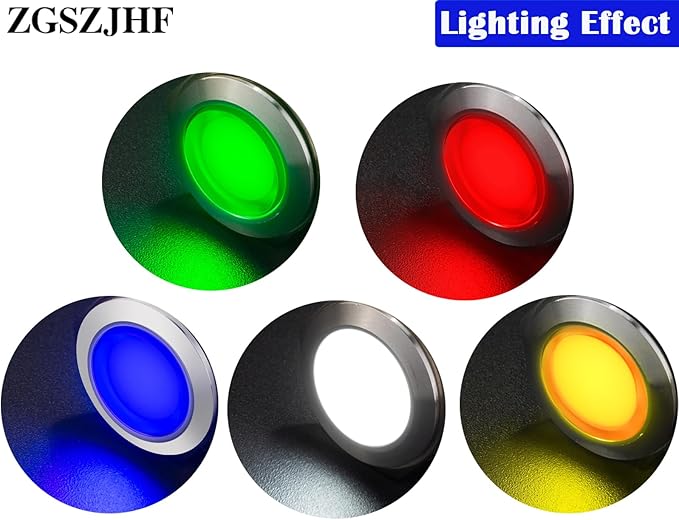 (2 Pcs) Signal Light 16mm 5/8" Indicator Light LED 12V/24V DC/AC Pilot Lamp Waterproof IP67 Metal Stainless Steel 304 Screw Pin