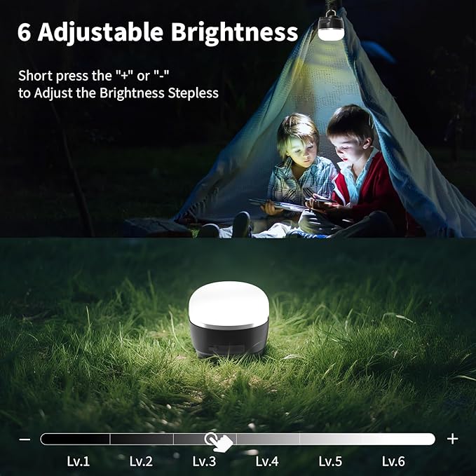 LED Camping Lantern, 8000mAh Rechargeable Camping Lights with 12 Light Modes, LED Lanterns for Power Outages, Auto-Memory, Magnetic Base, Portable Tent Light for Hurricane, Emergency, Home, Hiking