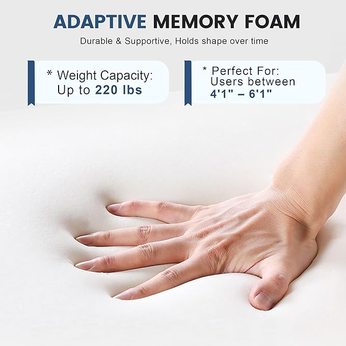 Wedge Seat Cushion for Car Truck Driver Office Chair, Memory Foam Seat Pillow with Non-Slip Bottom & Adjustable Strap for Sciatica Tailbone Pain Relief
