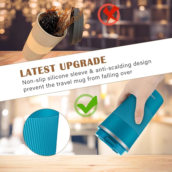 MOMSIV 17oz Travel Mug, Insulated Coffee Cup with Leakproof Lid, Vacuum Stainless Steel Double Walled Reusable Tumbler for Hot and Cold Water Coffee and Tea In Travel and Car