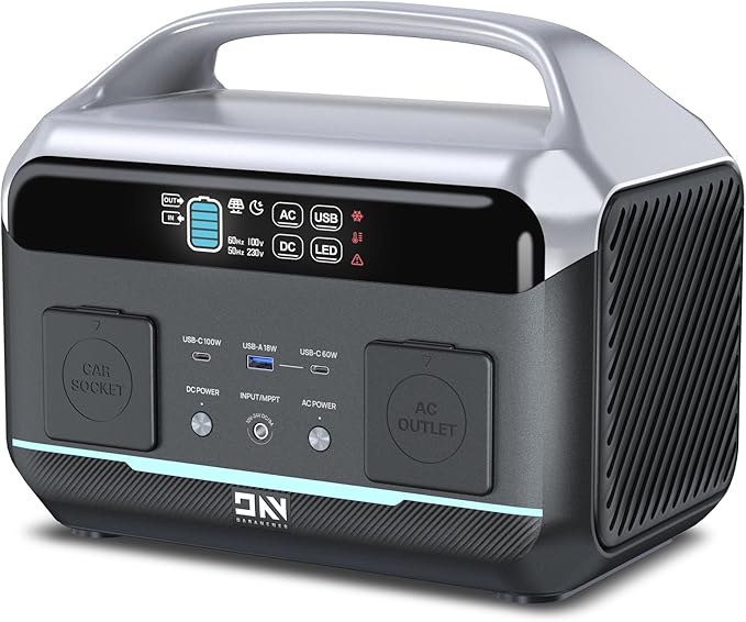 Portable Power Station 299Wh, DaranEner 600W(1200W Surge) Pure Sine Wave AC Outlets LiFePO4 Battery, <20 MS UPS/ 1.3 Hour Fast Charging, for Home Backup, Camping & RVs, Off-grid Power Outage, CPAP