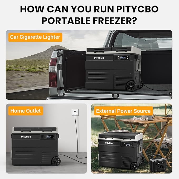 Car Refrigerator 12v Portable Fridge for Car, Auto 56 Quart Dual Zone Freezer Compressor Cooler, -4℉—68℉ 12/24V DC 100~240 Volt AC for Truck, Camping, Travel, Vehicles, RV