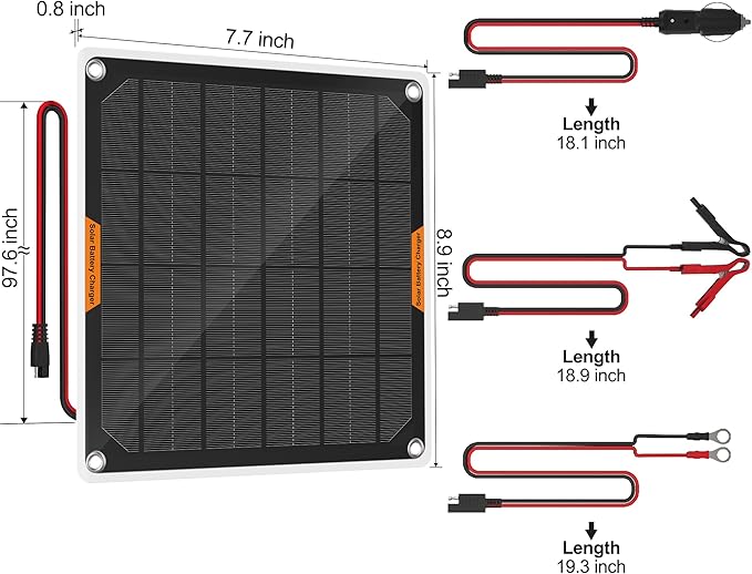 OYMSAE 12V Solar Battery Charger ,5W Waterproof Solar Battery Maintainer,Portable Solar Panel Charger with Upgraded Controller for Car, Motorcycle, Boat, Marine, RV, Trailer, Tractor,Truck, etc
