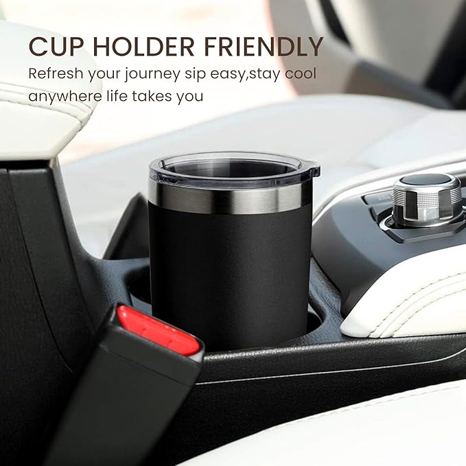 MEWAY 20oz Tumbler 12 Pack Double Wall Vacuum Insulated Travel Mug Bulk, Stainless Steel Tumblers with Lid and Straw, Durable Powder Coated Coffee Cups for Cold & Hot Drinks (Black, 12)