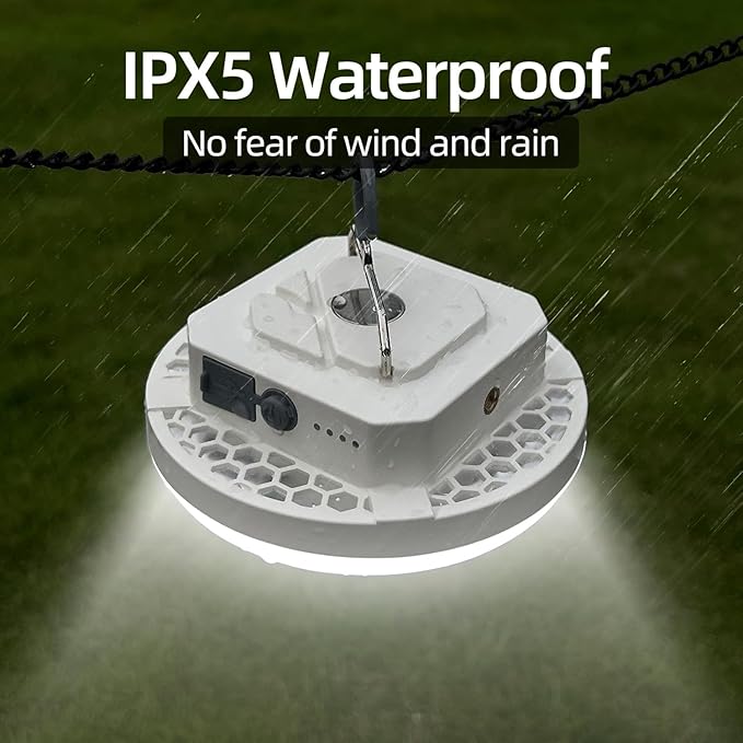 10000mAh Rechargeable Hanging Tent Light with Magnet, 30W 4000LM LED 3 Color Lighting Modes (Remote) Camping Lantern, Portable IPX5 Waterproof LED Flashlight for Emergency & Gift