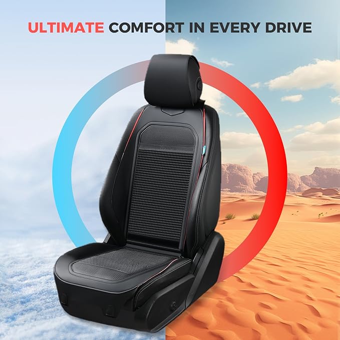 FLORICH Car Seat Cushion for Winter Leather Seat Cover Universal for Car Truck SUV Van Driver Passenger Seat