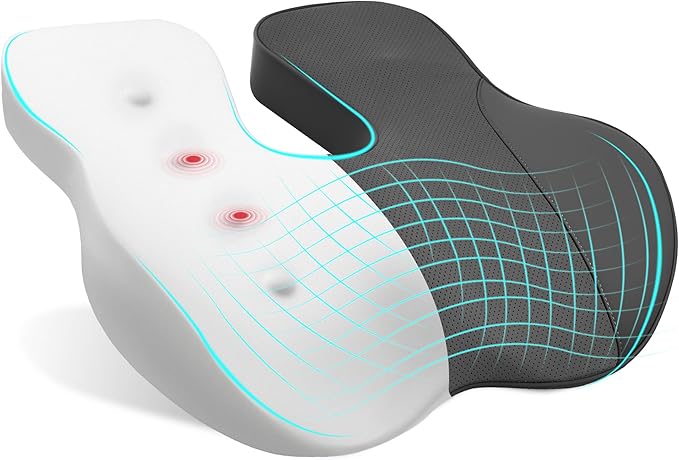 Car Seat Cushions for Driving Memory Foam Office Chair Seat Cushion Sciatica Pain Relief Pillow for Truck SUV