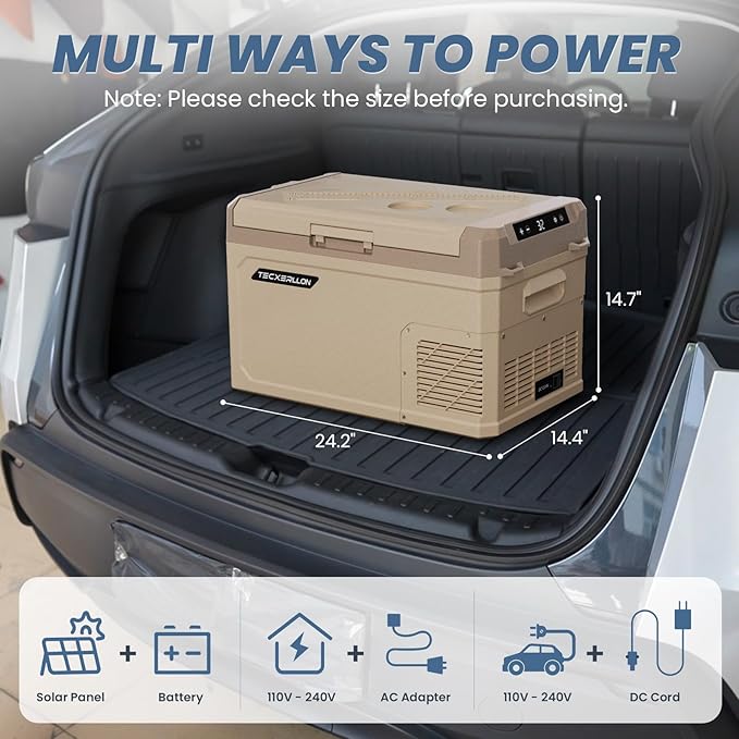 12V Refrigerator 30 Quart Portable Freezer, Electric Cooler for Vehicles Car Refrigerator 12V Portable Fridge for Car Camping Truck Van RV SUV Road Trip Travel