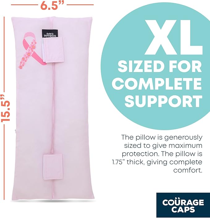 Post Surgery Seatbelt Pillow, Chemo Port Pillow, Cushion Post Surgery for Mastectomy, After Heart Surgery, Hysterectomy Pillow for Car, Breast Cancer Seatbelt Cover - Pink Ribbon