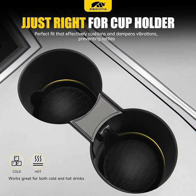 MIKKUPPA Car Seat Headrest Hook & Cup Holder Coaster - 4 Pack Universal Hanger Storage Organizer Hook for Bag Purse Coat, Non-Slip Silicone Cup Holder Insert, Car Essentials Interior Accessories