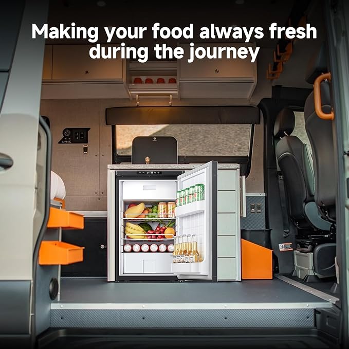 BODEGACOOLER 12 Volt Refrigerator, 83L RV Refrigerator APP Control, RV Fridge and Freezer, Travel Compressor Cooler with Lock, (-4℉-46℉) Car Fridge for Truck, RV, Camping, Boat -12/24V DC, Black