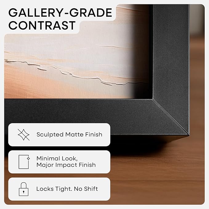 Homeforia 20x24 Picture Frame Black, High End Metal 20x24 Frame Matted to 16x20 Print, 20 x 24 Black Poster Frames with Mat 16 by 20 inch Photo, 24x20 Hanging Frame, Tempered Glass, Wall Kit, Set of 2