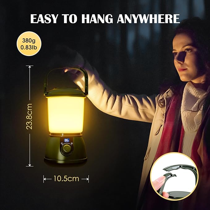 LED Camping Lantern Rechargeable, 5200mAh Camping Lights up to 150 Hours & 5 Light Modes, IPX5 Waterproof, Camping Tent Light for Power outages, Hurricane, Hiking, Emergency, and Home