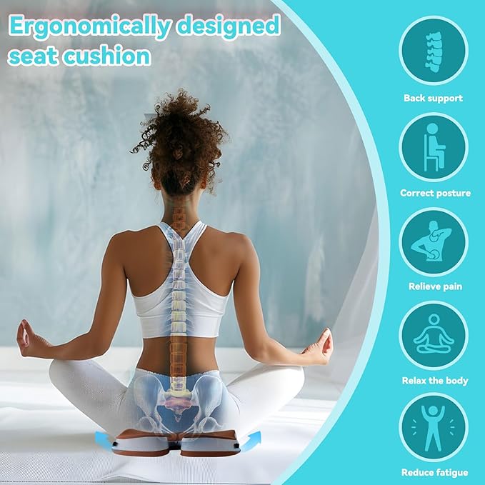 Seat Cushions for Office Chairs Wheelchair Cushion for Long Sitting Back Pain,Memory Foam Seat Car Computer Desk Chair Cushion,Coccyx Cushion for Tailbone Pain Relief Office Chair Butt Pillow Brown