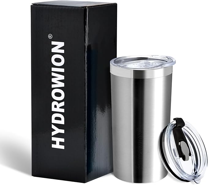 HYDROWION Triple-Insulated Tumblers - Stainless Steel with Lid and Straw, 12 oz Water Bottle, Stainless Steel Cups, Coffee Travel Mug for Home & Office Stainless Steel