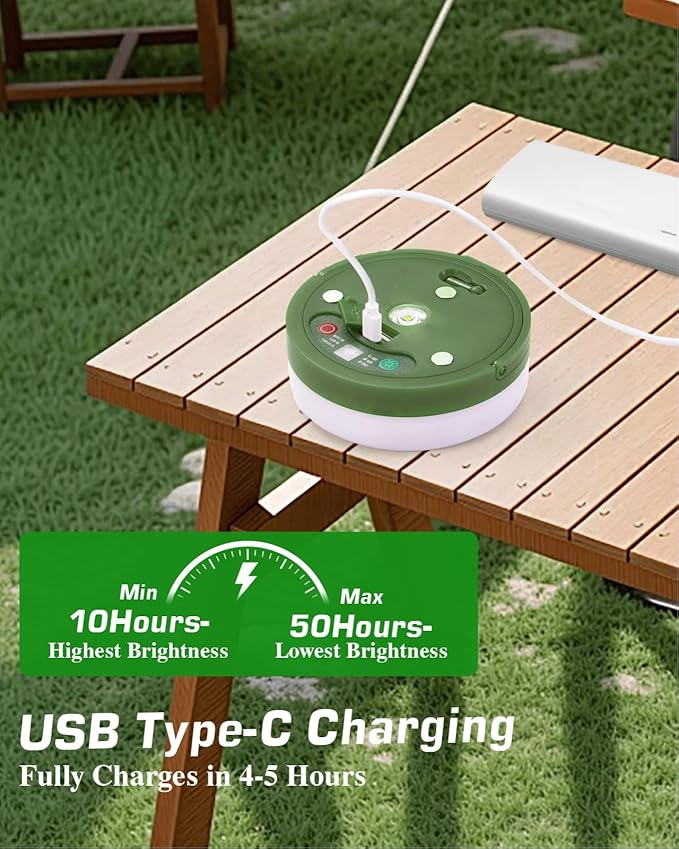 Camping String Lights 4 in 1, Anpro 32.8 Ft String with Warm White 130 LEDs, USB Rechargeable with Remote Control, Adjustable Brightness, 6 Light Modes, Portable Camping Light for Outdoor, Decoration