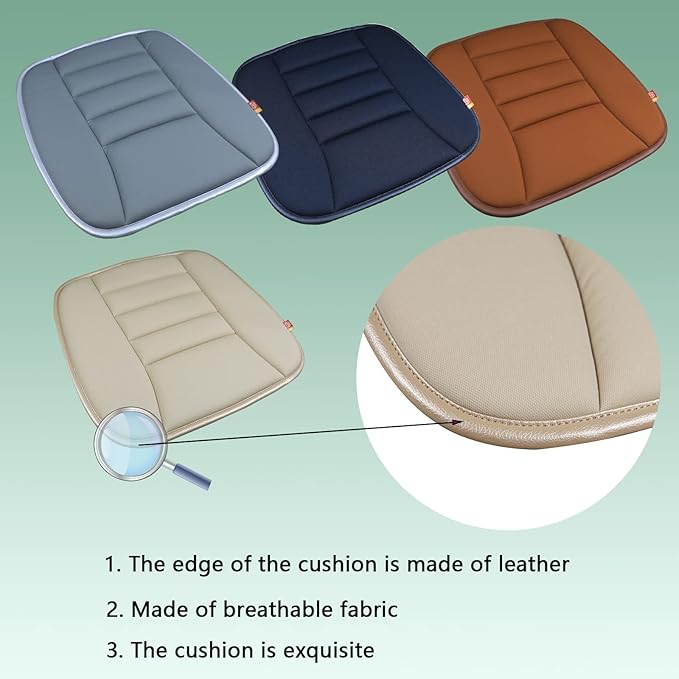 Car Seat Cushion Pad for Driving Seat Cushions for Office Chairs/Truck Memory Foam Seat Cushion Comfortable and Durable,Khaki