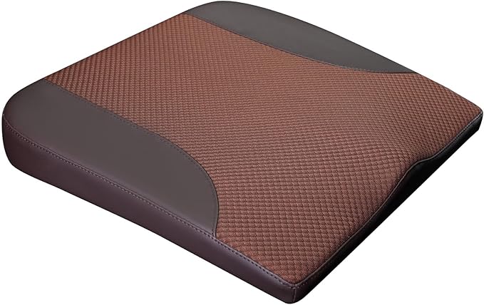 Car Seat Cushion, Car Seat Cushions for Driving with Comfort Memory Foam - Sciatica & Back Pain Relief, Suitable for Car, Truck, Office Chair (Brown)