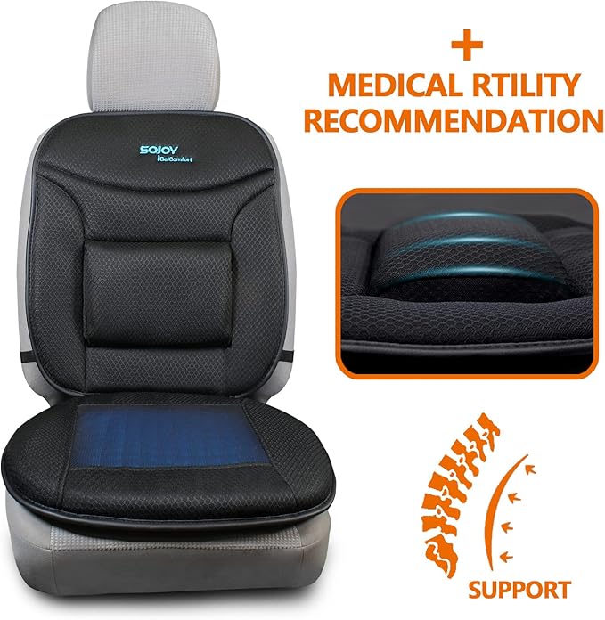Sojoy Truck Seat Cushion with Firm Lumbar Support,Gel Seat Cushion with Upper Lower Back Support Pillow for Office,Car,Truck, Pain Relief Coccyx Seat Cushion