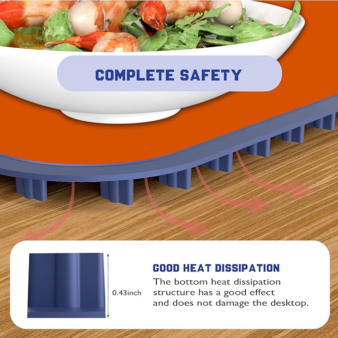 Smart Warming Mat for Food, Upgrade Waterproof Foldable Heating Mat, Food Warming Mat with 9 Level Adjustable Temperature and 6-Speed Timing, Easy to Clean Food Warmers for Buffet,Party,Thawin (Blue)