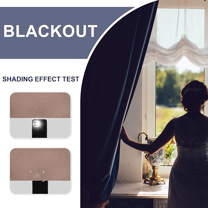 JIUZHEN Blackout Curtains for Bedroom - Thermal Insulated Room Darkening Noise Reducing, 70 x 84 Inch Length Curtains for Living Room, Set of 2 Panels with Tiebacks, Cappuccino