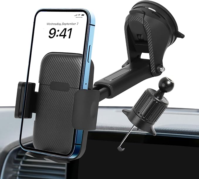 360° 3-in-1 Car Phone Mount – Dashboard, Windshield & Vent Mount with Super Strong Hold, Phone Holders for Your car Suitable for Apple and Android Smartphones.