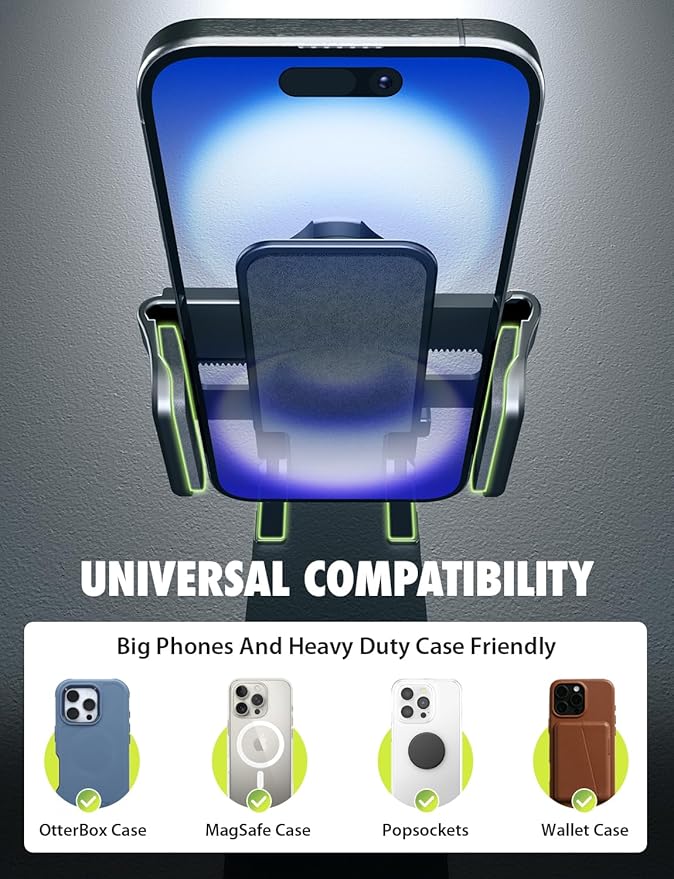 Bracketron Car Phone Holder, TripGrip Phone Mount for Car Dashboard & Air Vent, 360 Rotation One-Hand Release Car Cell Phone Holder for iPhone, Samsung, Androids.