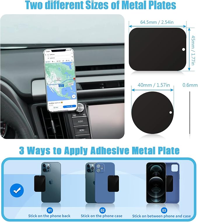 Car Phone Holder, Air Vent Hands Free Adjustable Phone Stand, Auto Cradles Dashboard Mount for Toyota RAV4 2013-2018, Custom Magnetic Navigation Bracket for All Smartphone, for iPhone