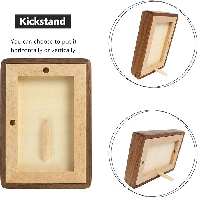 Natural Wood Photo Frames Inspired Tabletop Picture Frame with Mat, Vertical or Horizontal Display (Walnut, 6x8 matted to 5x7)