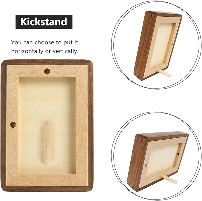 Natural Wood Photo Frames Inspired Tabletop Picture Frame with Mat, Vertical or Horizontal Display (Walnut, 3x4 matted to 2x3)