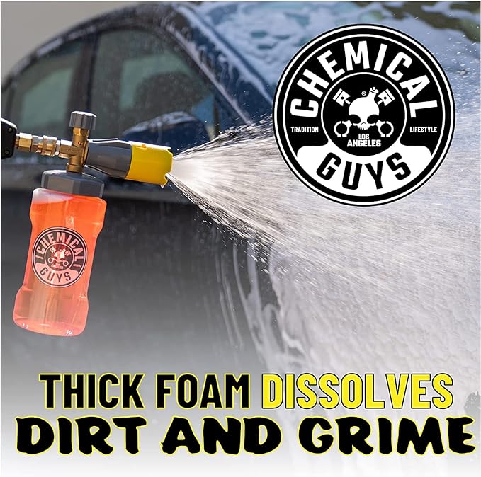 Chemical Guys Big Mouth Max Release Foam Cannon and Blueberry Snow Foam Car Wash Soap, 64 fl oz (Car Wash, Home Wash & Boat Wash Foam Cannon Connects to Your Pressure Washer) 34 oz Bottle (2 Items)