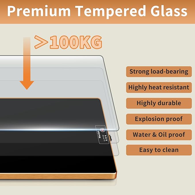 Electric Warming Tray (Extra Long 59”x12”),Commercial Food Warmers for Parties Buffet & Gathering, Warming Mat for Food with Thermostat, Tempered Glass Food Warming Mat with Adjustable Temperature