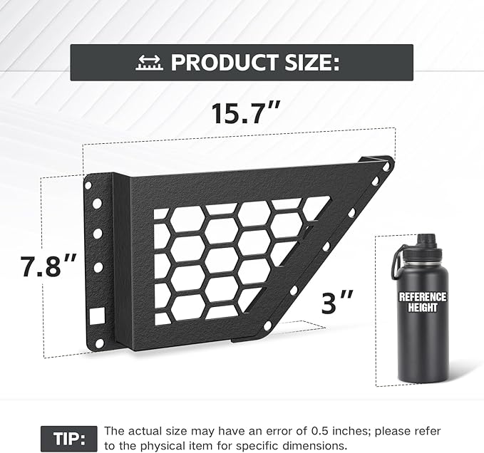 Front Door Storage Pockets Box Compatible with Ford Bronco 2021 2022 2023 2024 2025, Cup Holder Door Side Organizer Molle Panels Expansion Interior Accessories (2/4 Doors, Black, 2 PCS)