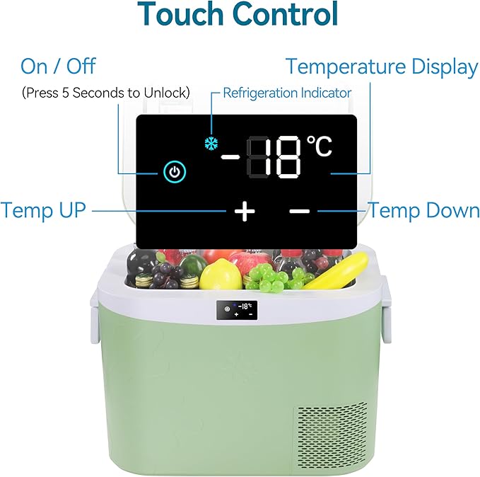 Car Refrigerator Portable 12V Fridge 19 Quart (18 Liter) 12 Volt Freezer Compressor Cooler 12V/24V DC 110~240 V AC for Truck Van RV Camper SUV and Home Use -18℃~+15℃