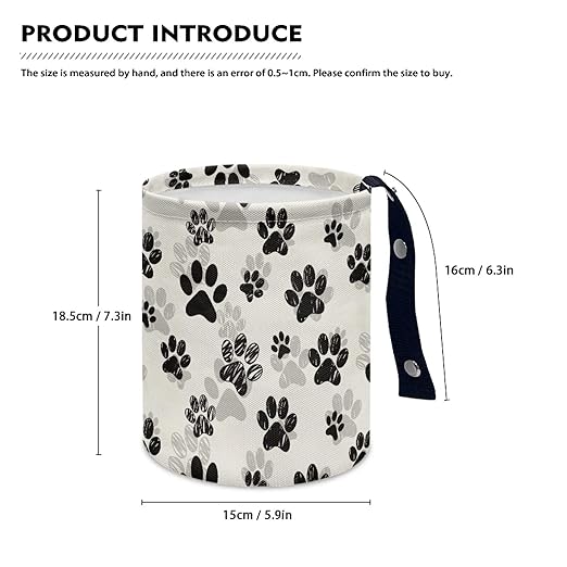 Cute Paws Car Waste Basket Can Universal Compact Rubbish Holder Mini Car Organizer for Car Garbage