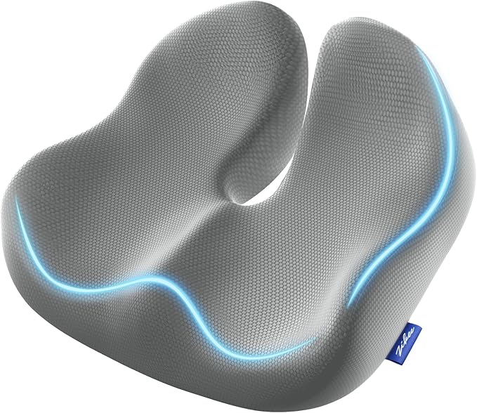 ZIKEE Pioneering Seat Cushion for Pressure Relief, Ergonomic Office Chair Cushion for Sciatica, Back, Hemorrhoids & Tailbone Pain Relief, High-Density Memory Foam Car Seat Cushion with Anti-Slip Base
