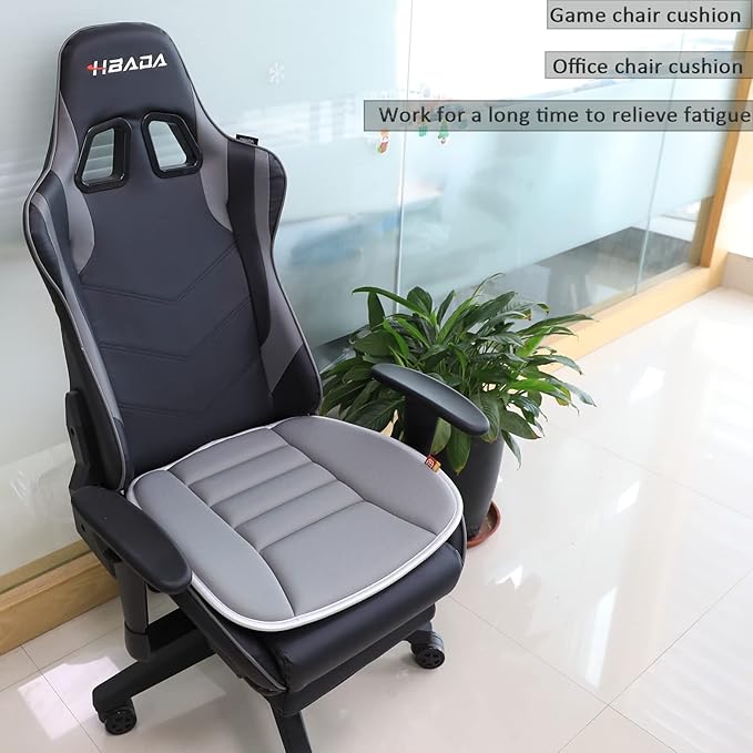 Car Seat Cushion Pad for Driving Seat Cushions for Office Chairs/Truck Memory Foam Seat Cushion Comfortable and Durable, Gray