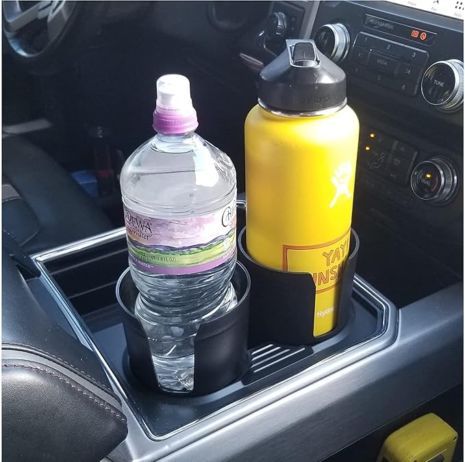 Cup Keeper Plus-2 PK W/Beverage Bands Car Cup Holder Adapter Expands to Hold Larger Beverage Containers up to 3.7" Diameter/Fits 32 oz Flasks & Water Bottles