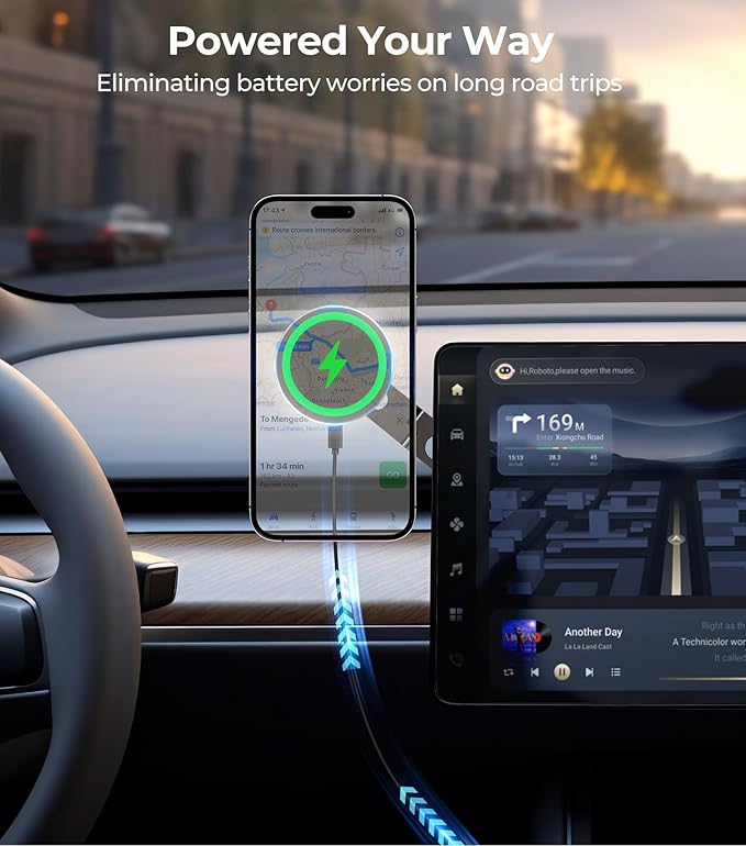 for MagSafe Car Mount Wireless Charger, Foldable Magnetic Phone Holder, Multiple Installation Options for Universal Dashboard & Tesla Screen, Fit for iPhone 16, Best Car Accessories for Men & Women