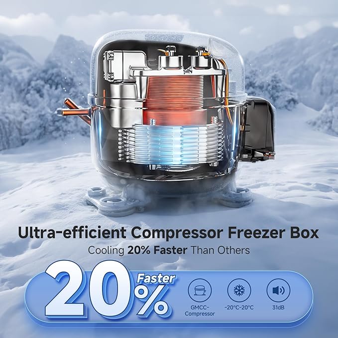 BODEGA 12 volt Car Refrigerator - 26QT(25L) Portable Freezer IPX4 Waterproof Car Fridge Ultra-Quiet Electric Cooler for Truck Van Camping Road Trips Travel 12/24V DC 110~240 Volt AC,-4℉~68℉