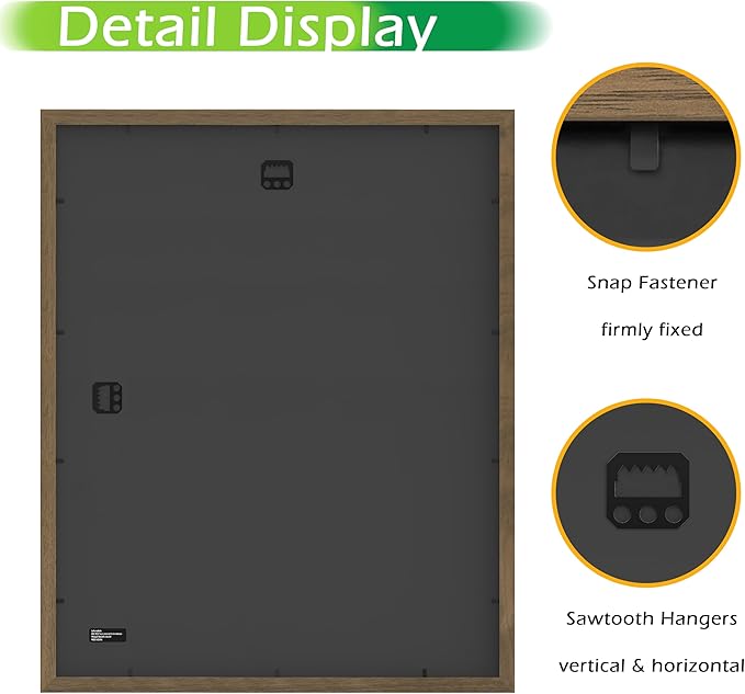 FrameWorks 2-Pack, 16x20 Matted to 11x14 Picture Frame, Dark Oak – Classic Wooden Photo Frame with Tempered Glass, Modern Matte Finish for Prints, Posters, Certificates & Wall Decor – Gallery-Ready