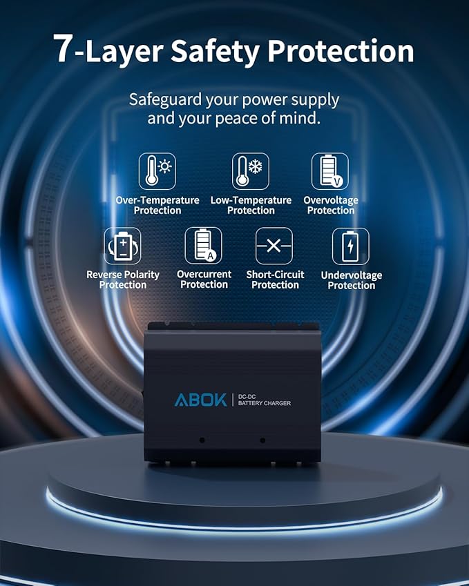 500W Alternator Charger, Fast DC to DC Battery Charger for Portable Power Stations, 6X Faster Than Cigarette Chargers, for 95% Solar Power Generator, Perfect for RV, Road Trips